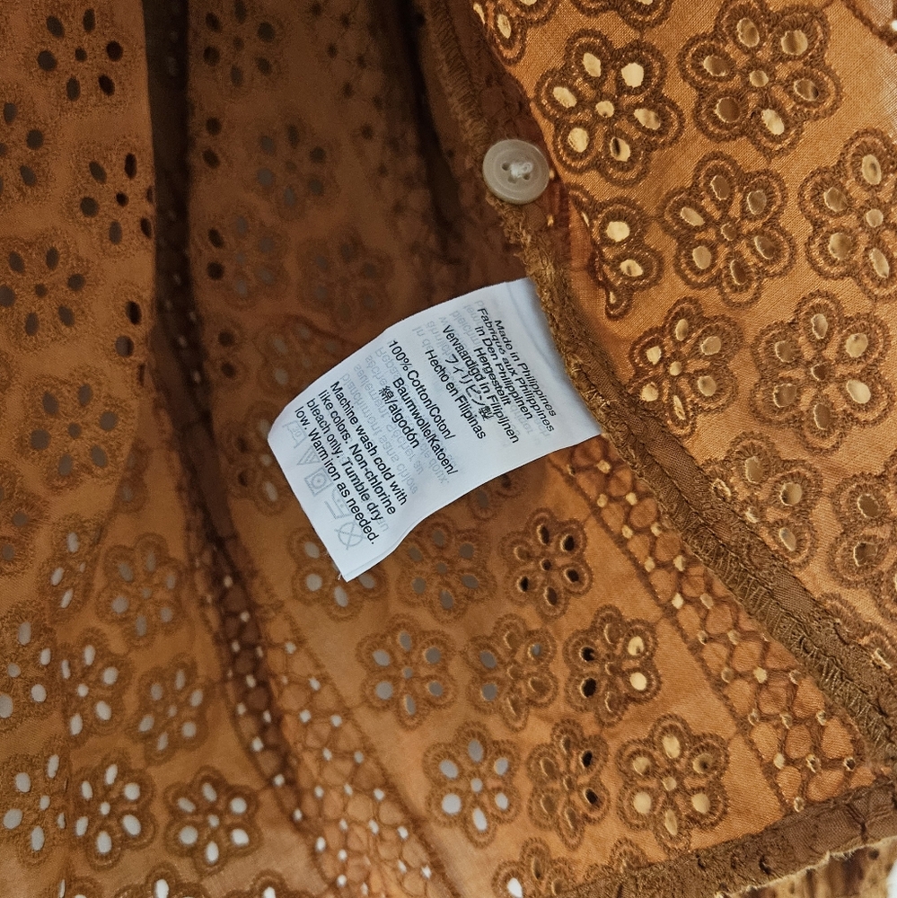 Madewell Eyelet Double-Tie Peasant Top - Picture 2 of 6